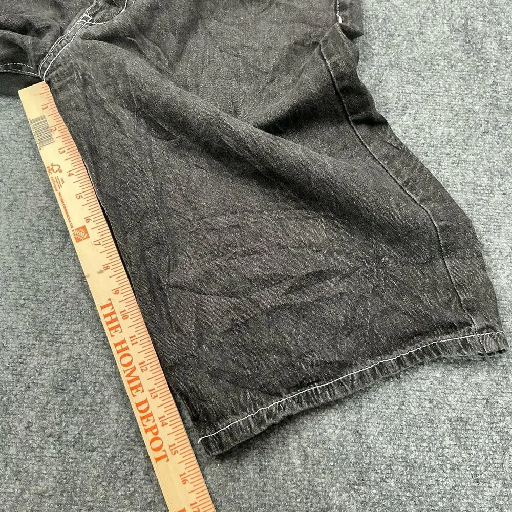 Y2K Jorts Shorts Black Grey Summer Baggy Hip Hop 100% Cotton Size 36